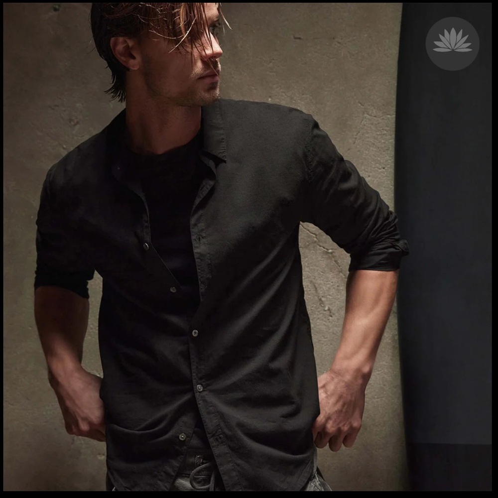 James Perse Slim Fit Button Down Shirt in Black. Brand new - never worn.